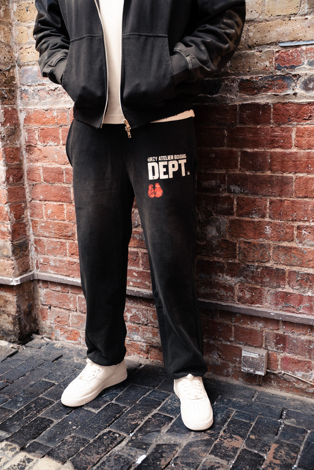 BLACK SUNFADED BOXING DEPARTMENT SWEATS