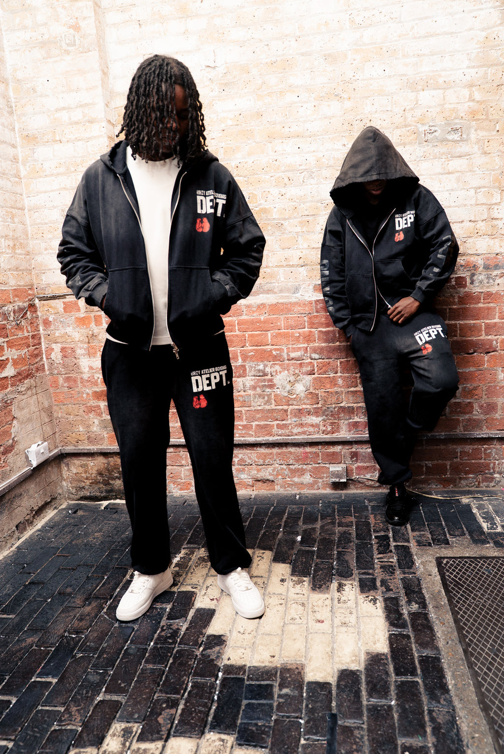 BLACK SUNFADED BOXING DEPARTMENT SWEATS