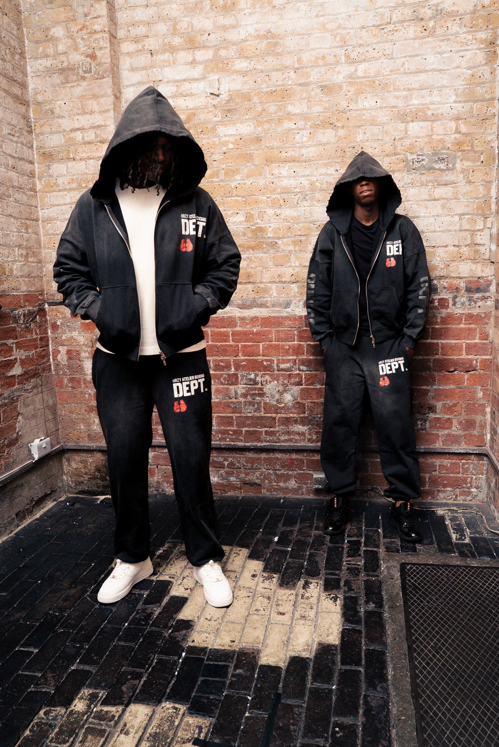 BLACK SUNFADED BOXING DEPARTMENT HOODIE