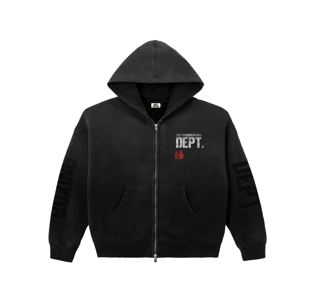 BLACK SUNFADED BOXING DEPARTMENT HOODIE