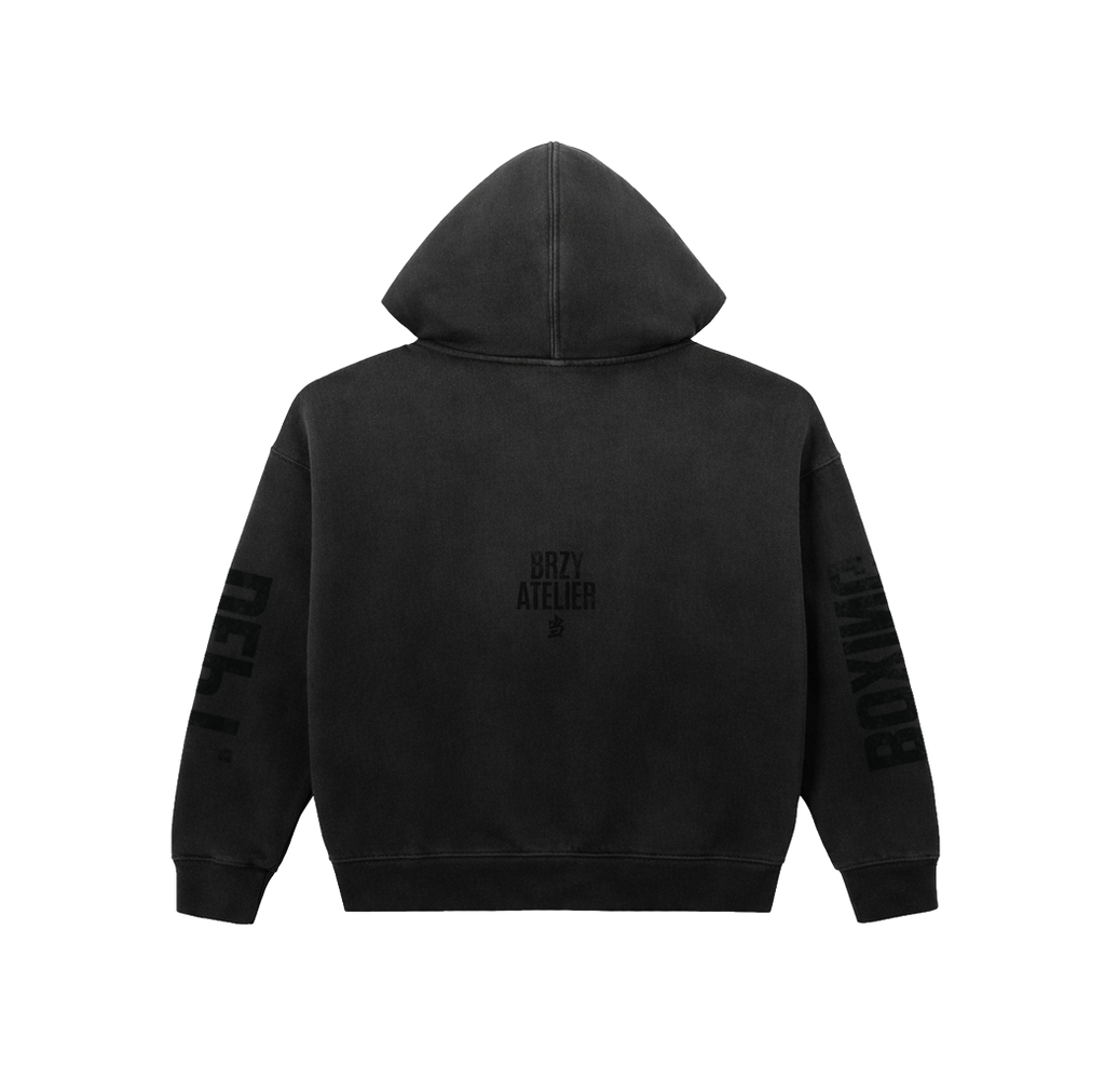 BLACK SUNFADED BOXING DEPARTMENT HOODIE
