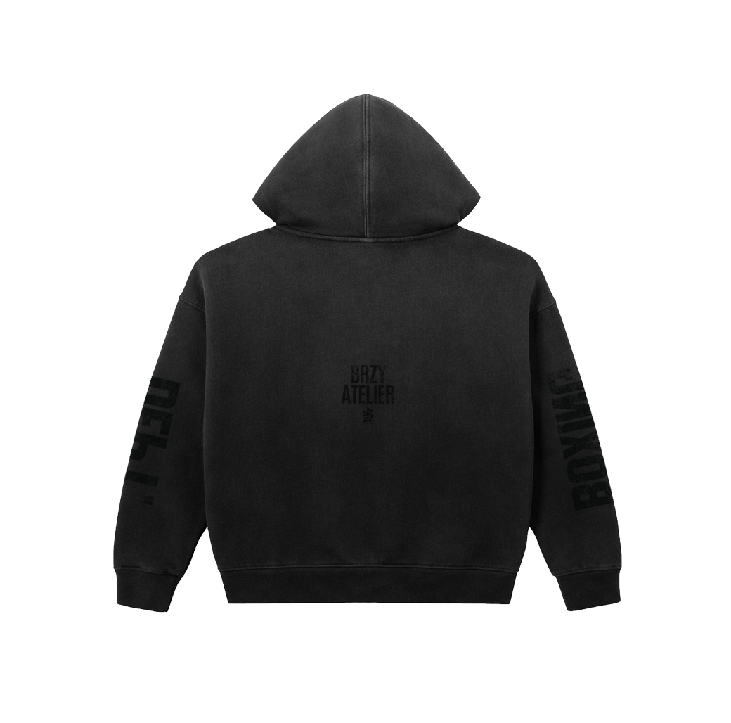 BLACK SUNFADED BOXING DEPARTMENT HOODIE
